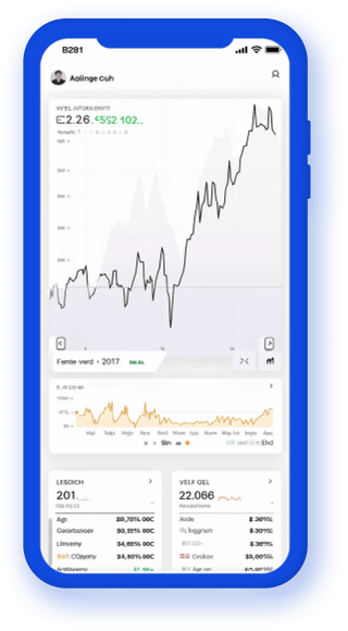 Aplikasi mobile pelacak portofolio yang memperlihatkan data statistik kripto secara real-time